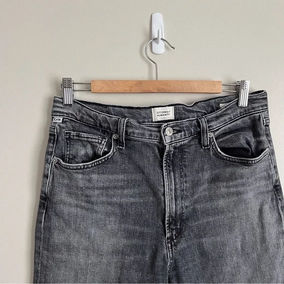 Citizens of Humanity Daphne Crop Jeans Premium Vintage Grey Raw Hem Women’s 30 - Picture 6 of 15